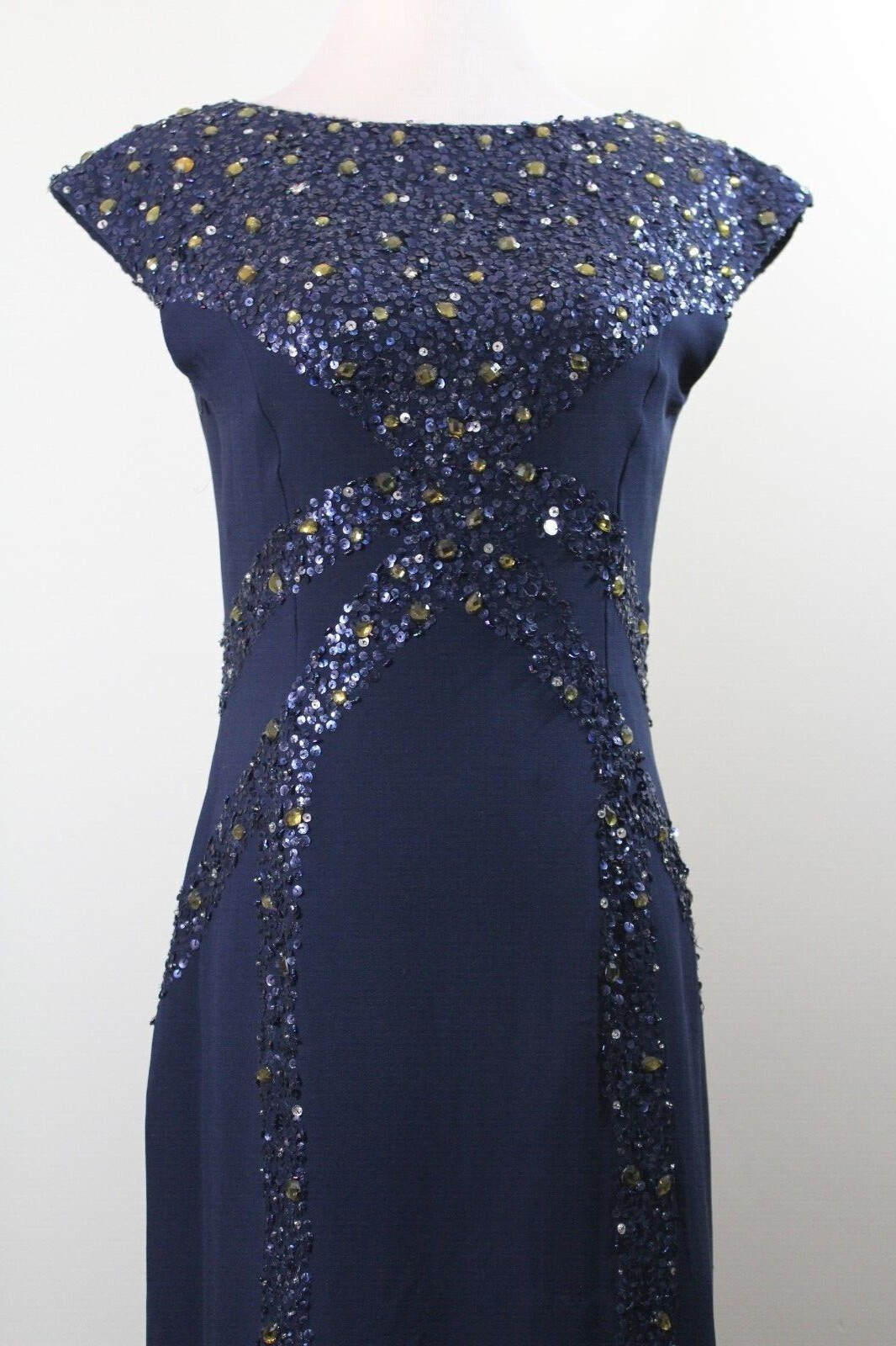 Basix Black Label Deep V Sequins Rhinestones Jewe… - image 6