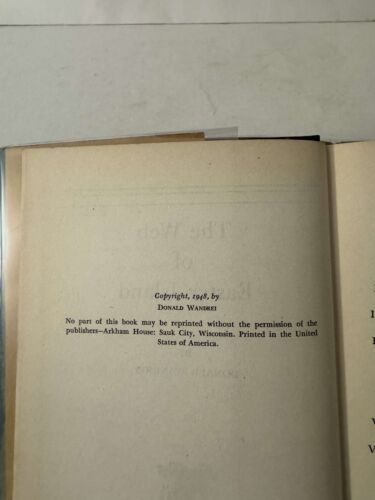 Web of Easter Island Donald Wandrei 1st Ed Arkham House HC - Imagen 2 de 2