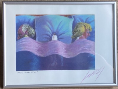 Dogus Interruptus Signed Framed Print Jeff Leedy Adorable Humor Wall Art Decor