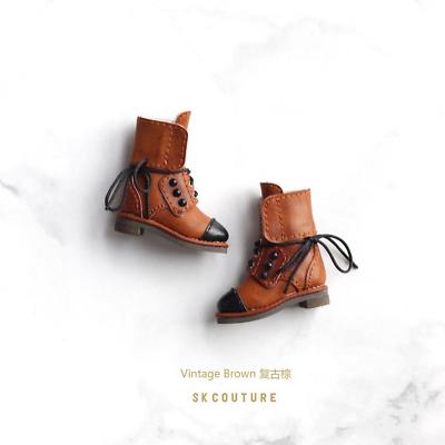 VINTAGE BROWN SK Couture Boots for Blythe Pullip Licca Azone Momoko  L4xH4.2x1.6