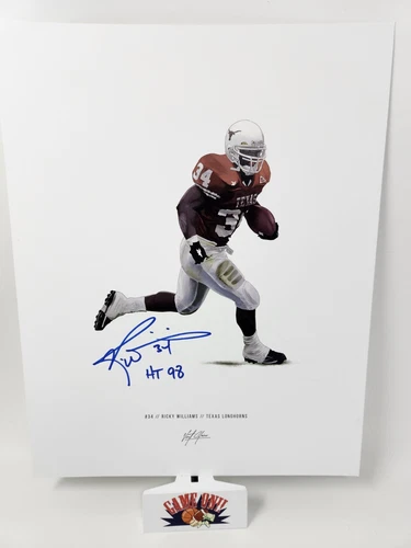 Ricky Williams Texas Longhorns HT 98 Inscription Signed 11x14 Photo Print COA