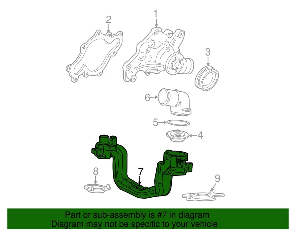 Carcasa termostato motor F-250 Super Duty original Ford 1999-2010 3L3Z-8C368-D Foto 4 de 4