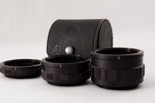 Near MINT Asahi Pentax Extension Tube Ring No.1 2 3 for M42 w/Case From Japan