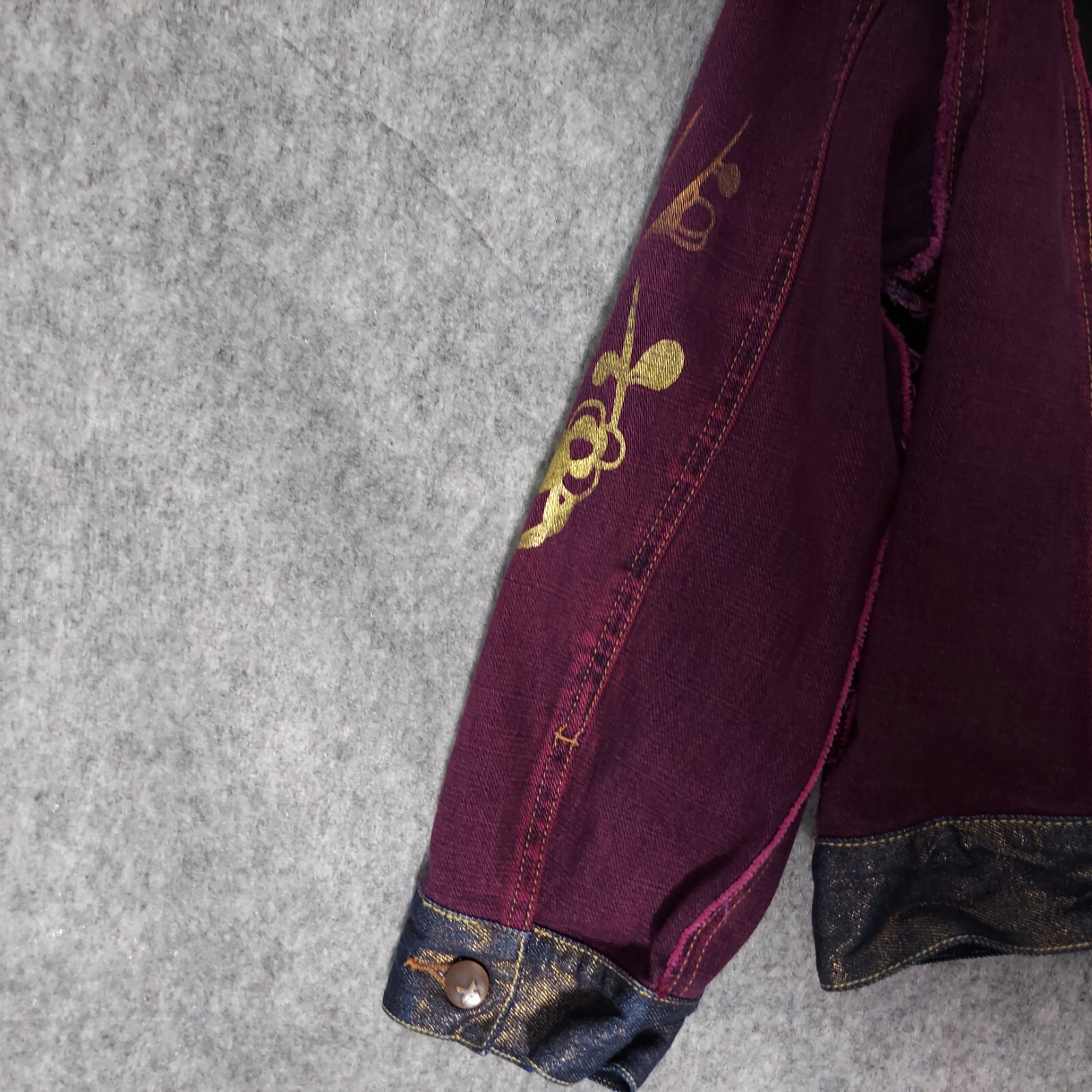 Express Denim Jacket L Metallic Patchwork Embroid… - image 10