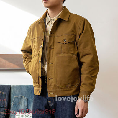 Red Tornado Waterproof Waxed Canvas Motorcycle Jacket Retro Workwear Coat Thick