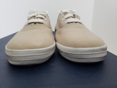 Keds original women's flat canvas shoe, lace up, color tan, 7U.S/4.5Uk/ 37.5 EUR