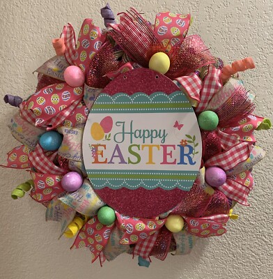 Easter Wreath. Easter Eggs. Happy Easter. Front Door Decor. Pastel Picks. Home D