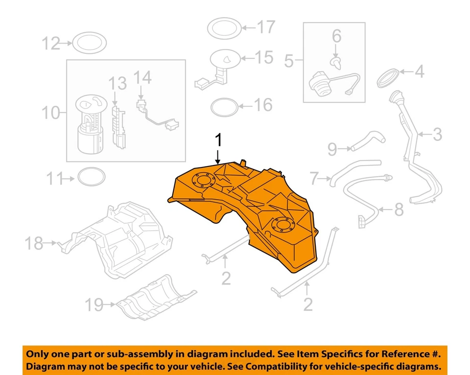 Used Fuel Tank fits: 2016 Infiniti QX50 from 04/01/15 Grade A Foto 3 de 4