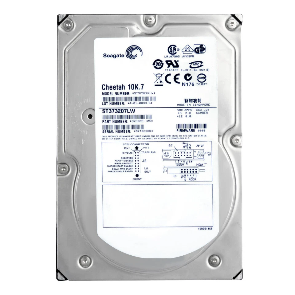 Hard Drive Seagate Cheetah 10K.7 ST373207LW 73GB 10K Ultra320 SCSI 3.5 " Inch - Image 3 of 3