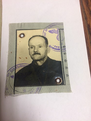 Permesso di lavoro tedesco vintage anni 40 con foto epoca seconda guerra mondiale - Foto 4 di 10