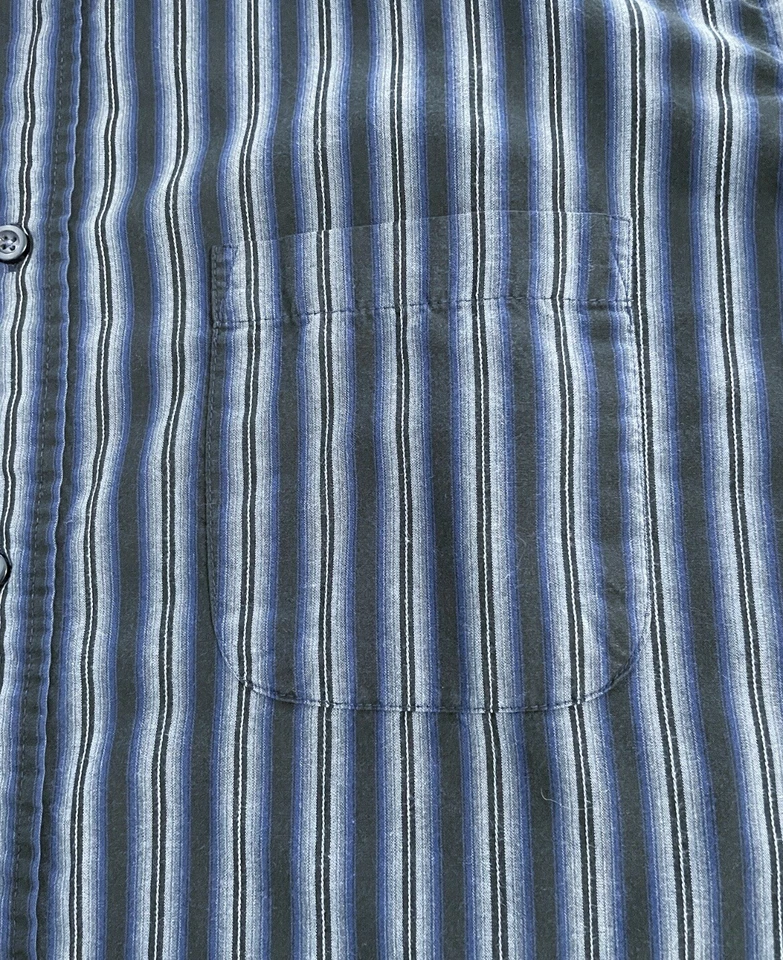 Camisa polo masculina manga longa listrada azul grande Beverly Hills clube botão - Imagem 3 de 4