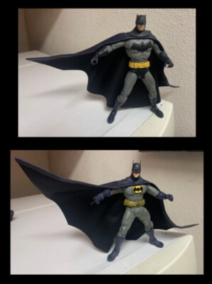 Custom Batman Blue Leather Wired Cape Mcfarlane 1:12 Mezco One:12 NOT FIGURE