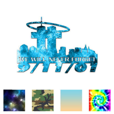 911 Never Forget Cross - Decal Sticker - Multiple Patterns & Size