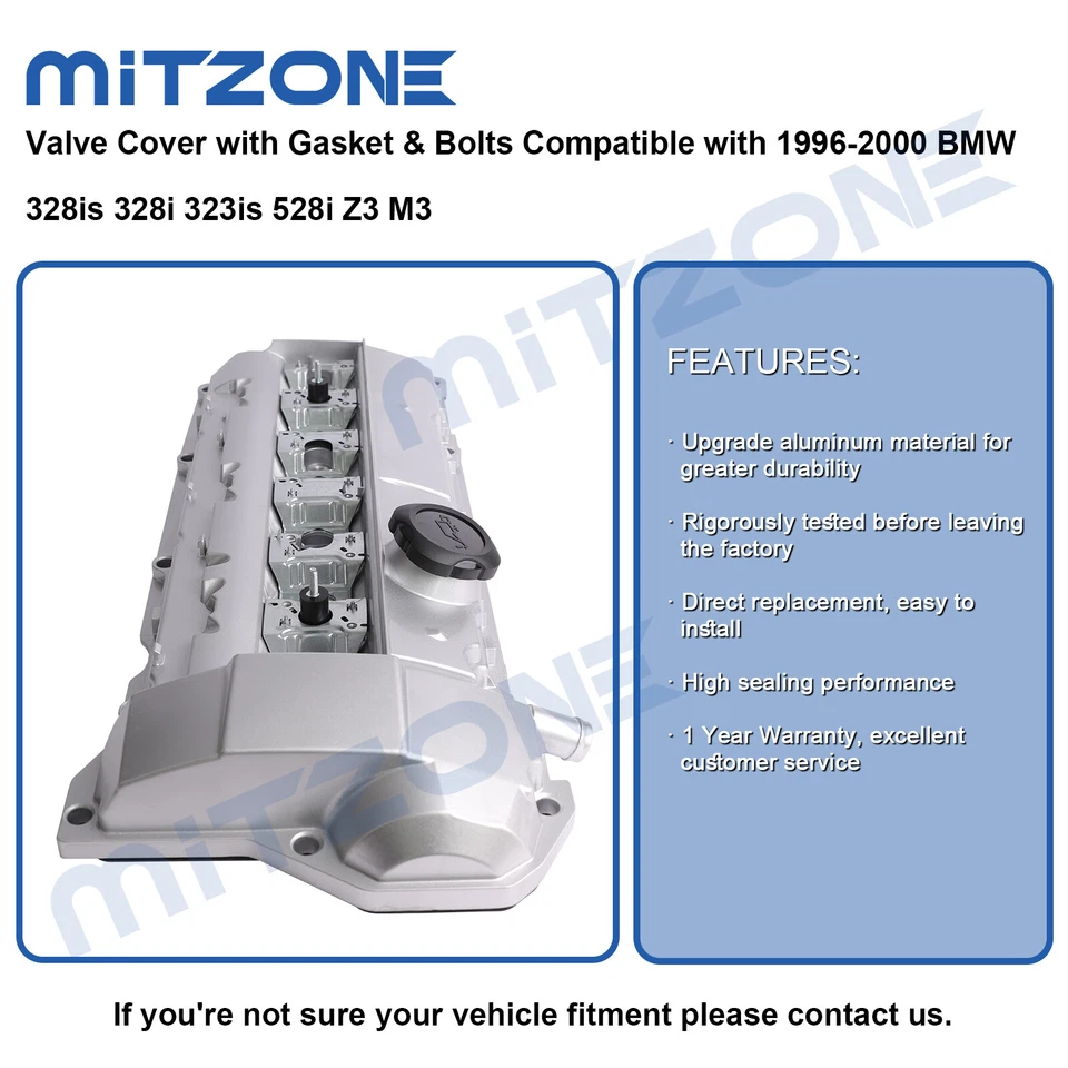Cubierta de válvula de aluminio de actualización para BMW E36 328i 1996-1998 E39 528i⭐⭐⭐⭐⭐⭐⭐ Foto 2 de 4