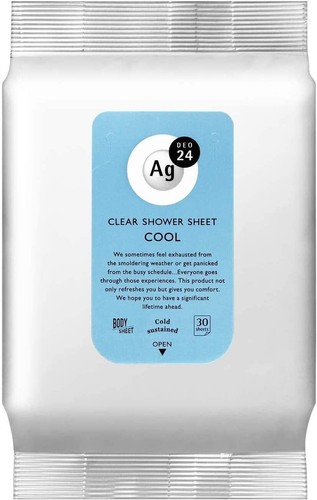 Shiseido Ag DEO24 Clear Shower Sheet Cool Type Body Paper 6Pack Set 30sheet - Picture 2 of 9