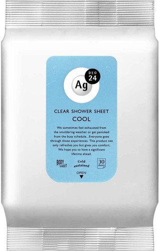 Shiseido Ag DEO24 Clear Shower Sheet Cool Type Body Paper 30sheet@pack - 第 1/8 張圖片