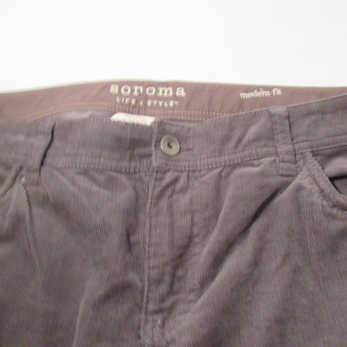 Sonoma Womens Life+Style Stretch Corduroy Pants, Gray, Size: 16, RN ...