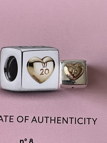 Pandora  Two Tone Love Dice Charm 2020 L.E  with Certificate of Authenticity  N8 - Picture 2 of 3