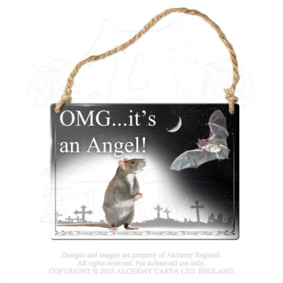 Alchemy Gothic ALHS8 Zierplatte zum Aufhängen ''OMG It's an Angel''