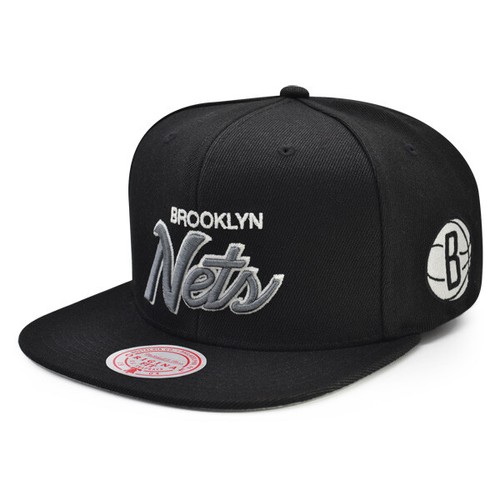 Casquette Snapback Mitchell & Ness Brooklyn Nets - Noire, Logo Brodé, Taille Unique - 9