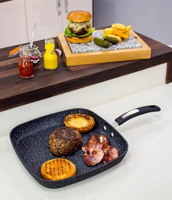 Scoville Neverstick 5x Plancha Cuadrada Parrilla Sartén 28cm Inducción