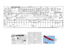 Baby Buzzard Glider 31" Wingspan RC Model Airplane Printed Plans & Templates