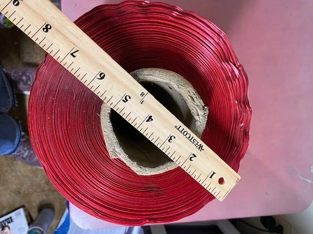 Large Spool Red Satin Decorative Craft Ribbon 3/4" Wide 13 1/2" x 7.5" 12.14 lbs - Image 4 of 4