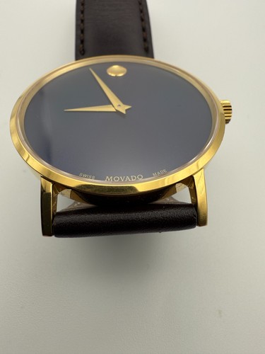 Authentic Movado Museum 40mm Sapphire Crystal Wristwatch w/ Box 71.1.36.1473