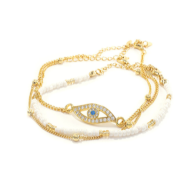 Evil Eye Bracelet Set, 18k Gold Plated Sterling Silver eBay