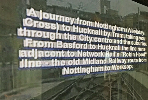 NOTTINGHAM to HUCKNALL Midlands UK by TRAM DVD 2005 Driver's Eye View Journey