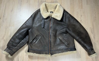 Vintage US Army Air Forces B-3 Leather Flight Jacket w/ Cap