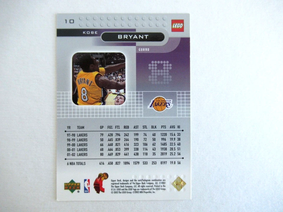2002-03 Upper Deck Lego Sports Gold Foil Kobe Bryant #10 HOF - Image 2 of 2