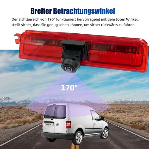 170° Weitwinkel 3.Bremsleuchte HD Rückfahrkamera Für VW Caddy Life Facelift III - Bild 5 von 12