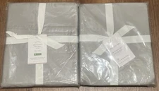 POTTERY BARN Essential Sateen Fitted & Flat Sheet 300ct Twin Xl New Sealed Gray