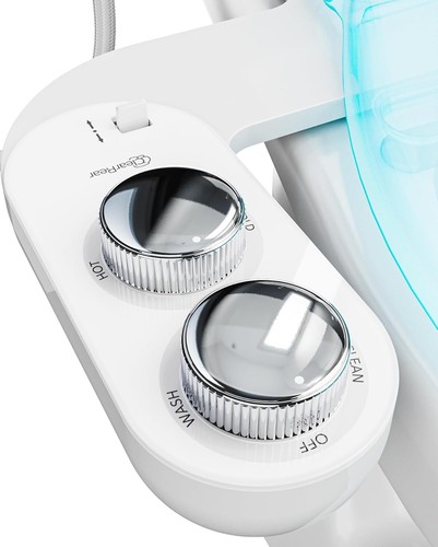 Clear Rear Hot&Cold Bidet Attachment for Toilet – Non-Electric Warm Water Bidet