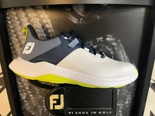 FootJoy ProLite Spikeless Golf Shoes - White/Navy/Lime - Size 9.5 Medium Width