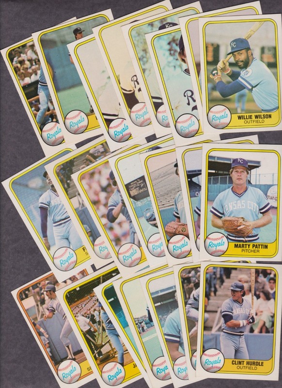 1981 Fleer Baseball Card Lot of 22 Different Kansas City Royals NM Avg Vintage