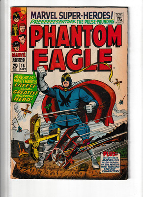 Vintage Marvel Comic Book Super Heroes Phantom Eagle Vol 1 No 16 Sept 1968