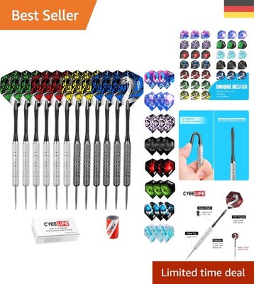 Cyeelife Dartpfeile Set 20g mit 12 Metallbarrels, Zubehör und Qualitätssicherung