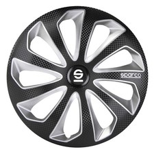 Radkappen Radzierblende Blende Sparco Sicilia 14-Zoll Schwarz/Silber/Karbon Satz