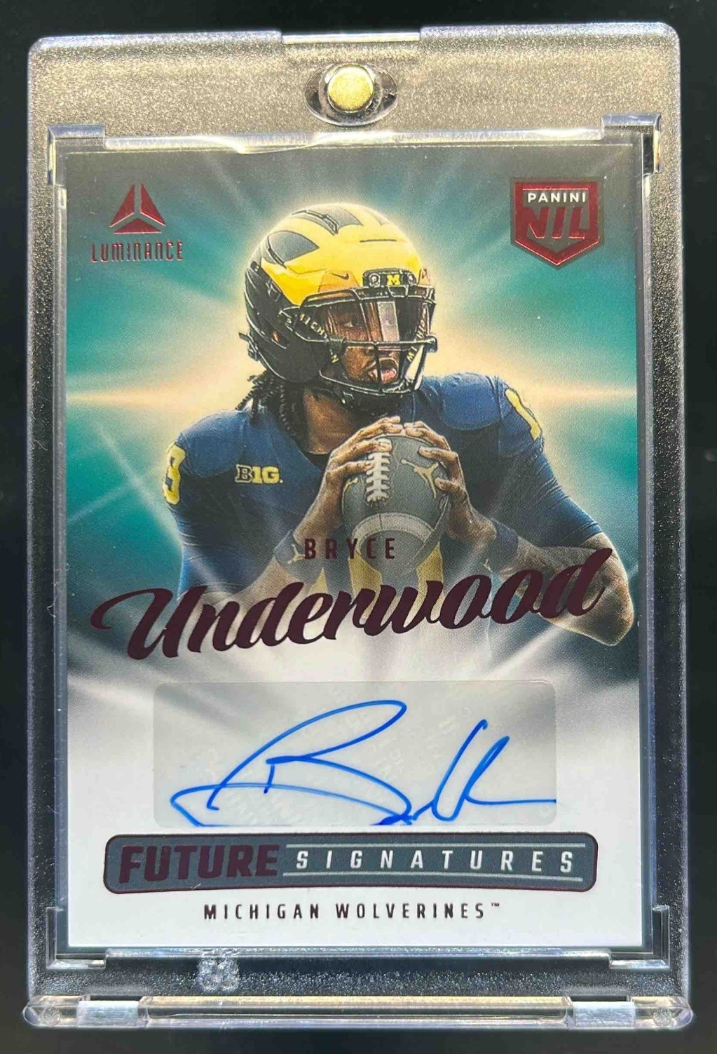 2025 Panini Luminance Bryce Underwood Future Signatures NIL Red Auto #NIL-BUD