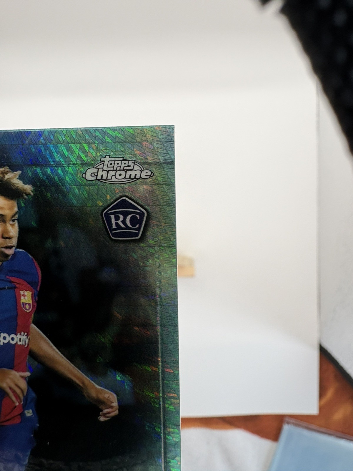 Topps 2023-24 Chrome UEFA Aqua Prism Lamine Yamal RC #64 FC Barca *DESCRIPTION* view 3