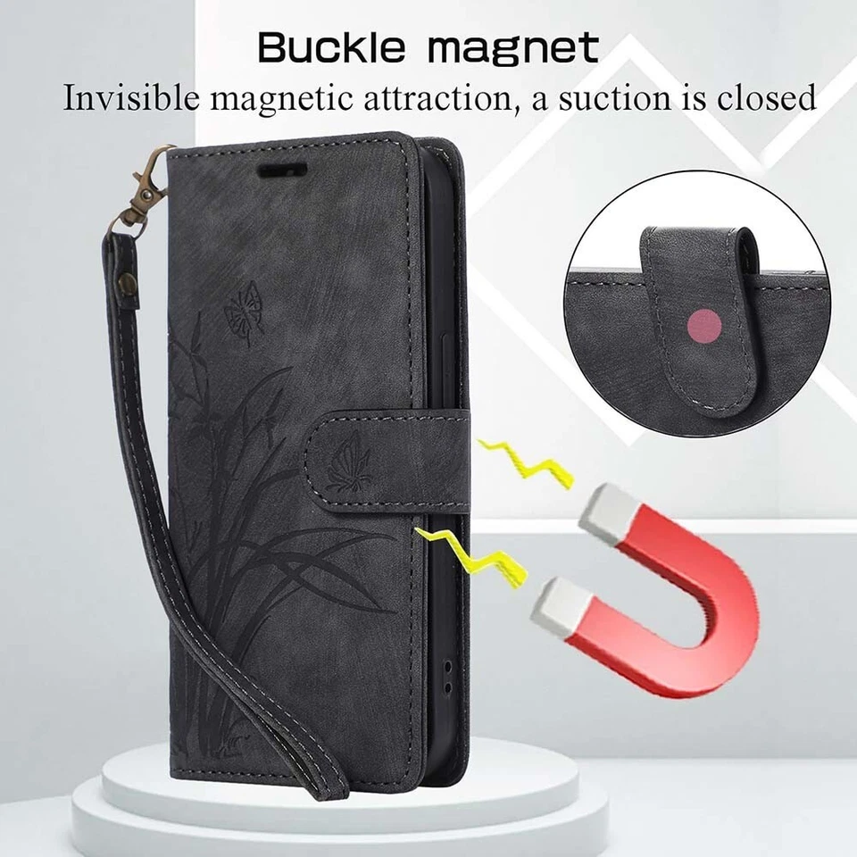 Magnetic Stand Leather Pattern Wallet Case Cover For Google Pixel 8 7 6 Pro 8A 8 - Image 3 of 4