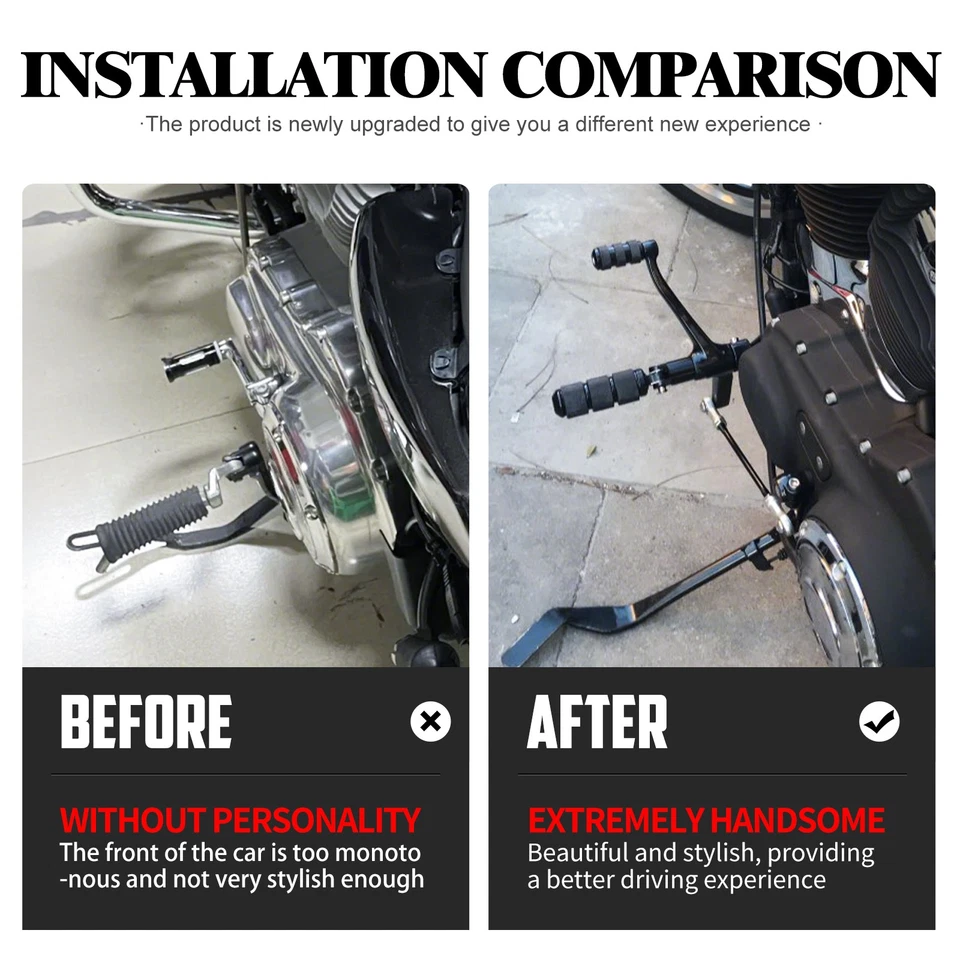 Forward Controls Foot Pegs Levers Linkages For Harley Sportster XL883 1200 04-13 - Image 3 of 4