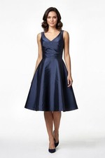 Alfred Sung Midnight Blue V-Neck Cocktail Dress, Womens Size 10