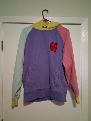 Teddy Fresh Classic OG Hoodie 100% Cotton Colorblock Purple Pink Blue Yellow Med