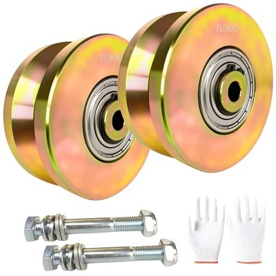 2-Pack 4'' V-Groove Sliding Gate Rollers   Heavy Duty Wheels 3000 lb Capacity
