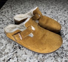 Birkenstock Boston Shearling Clogs Suede Women's Size 6 Euro 37