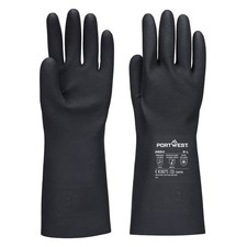 Portwest A824 Chemical Gloves Butyl Gauntlet Protection High Risk Black