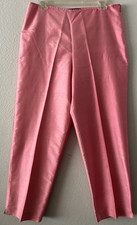 Karen Kane Women's Pink Silk Satin Straight Leg Side Zip Dress Pants 12